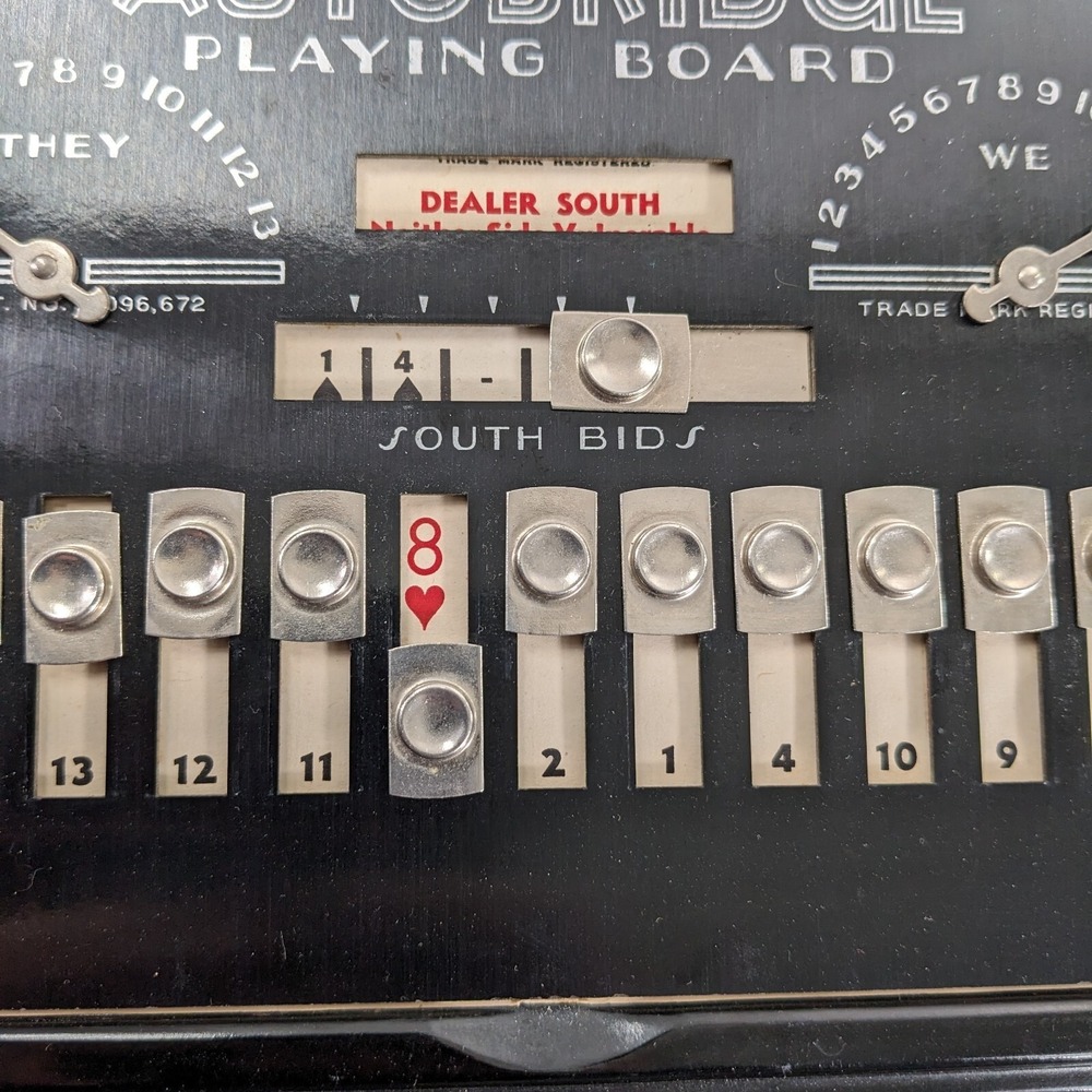 Vintage 1938 Art Deco Black EUC Autobridge Playing Board - Picture 10 of 14